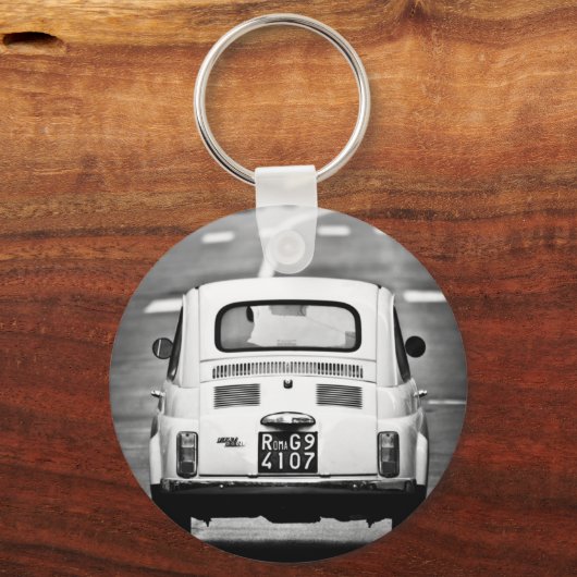 Fiat 500 in Rom Schlüsselanhänger (Vorderseite)