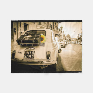 Fiat 500, Italien, Fleece-Decke Oldtimer Fleecedecke