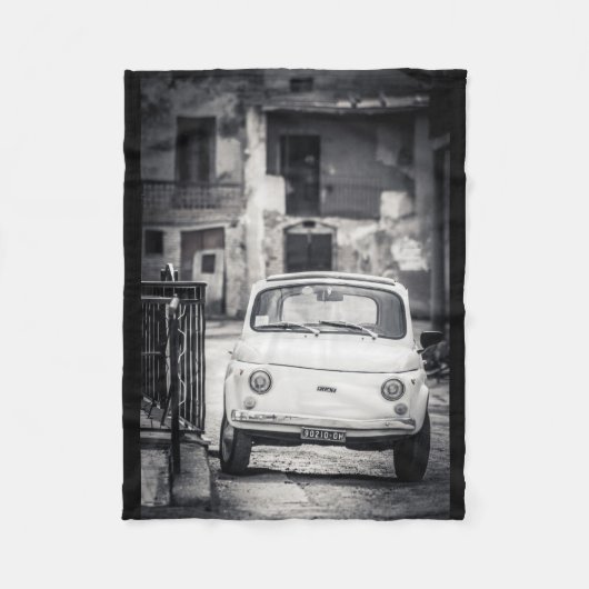 Fiat 500, Italien, Fleece-Decke Oldtimer Fleecedecke (Vorderseite)