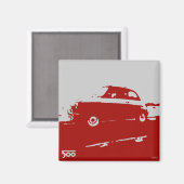 Fiat 500 Klassischer Magnet - Rot auf Licht (Vorderseite/Rückseite)