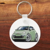 Fiat 500 Lt Green Car Schlüsselanhänger (Vorderseite)
