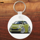 Fiat 500 Olive Car Schlüsselanhänger (Vorderseite)