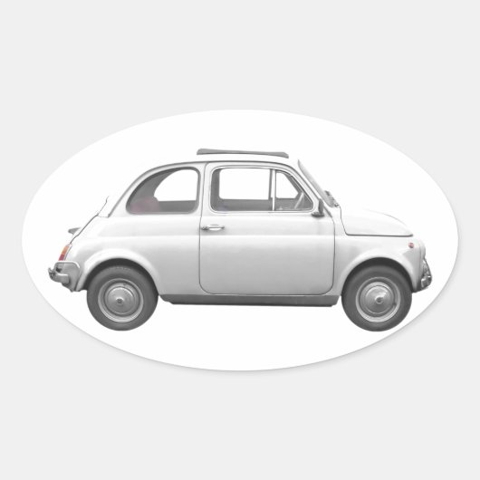 Fiat 500 ovaler aufkleber (Vorderseite)