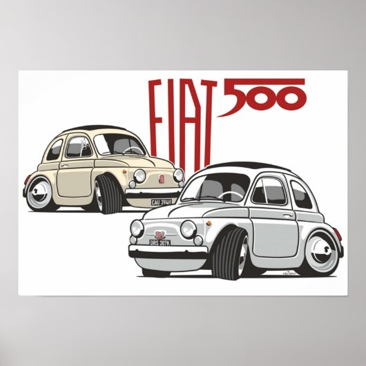 Fiat 500 personalisiert für Olivia Poster (Vorne)