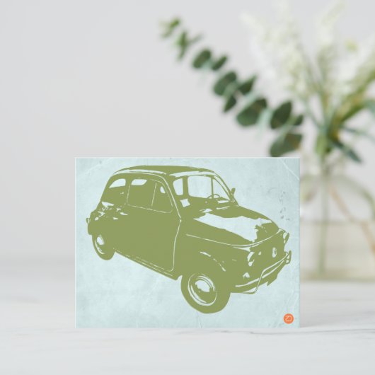 Fiat 500 postkarte (Stehend Vorderseite)