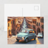 Fiat 500 Spaß Postkarte (Vorne/Hinten)