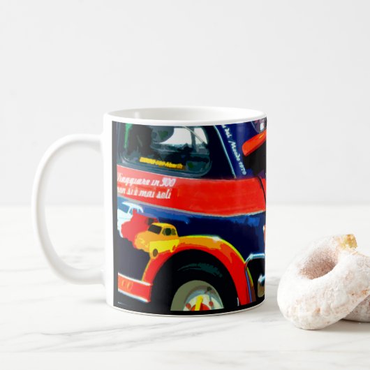 Fiat 500 Tasse für klassische Fahrzeuge (Mit Donut)