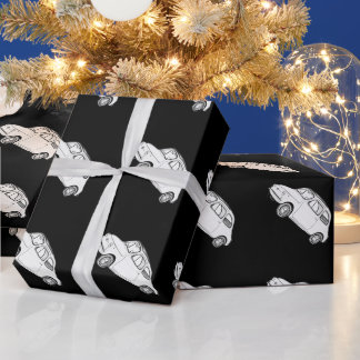 Fiat 500 Topolino Black and White Italian City Car Geschenkpapier