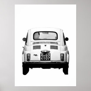 Fiat 500, vintage cinquecento, in Rome, Italy Poster