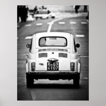 Fiat 500, Vintage Cinquecento, Rom Italien Poster