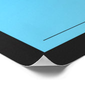 Fiat 600 Detail - Hellblau auf schwarz Poster (Ecke)