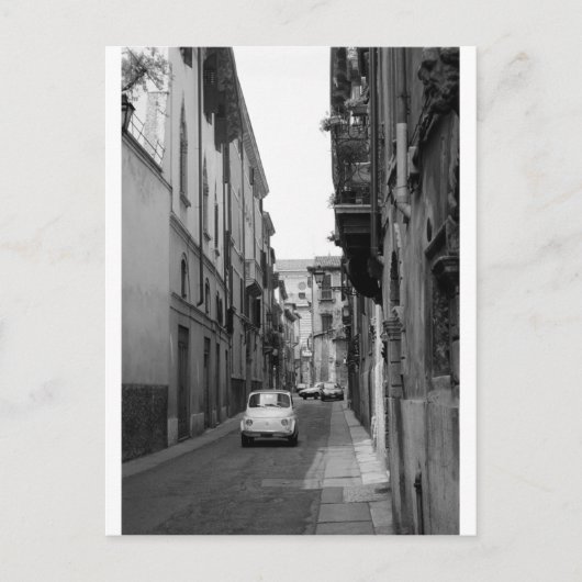 Fiat Cinquecento in Verona Postkarte (Vorderseite)