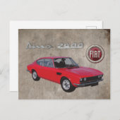 FIAT DINO 2400 POSTCARD POSTKARTE (Vorne/Hinten)