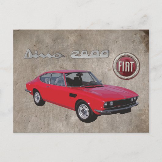 FIAT DINO 2400 POSTCARD POSTKARTE (Vorderseite)