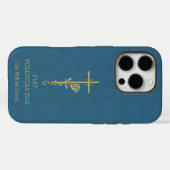 Fiat Voluntas Tua Gold Cross Rose Case-Mate iPhone Hülle (Rückseite (Horizontal))