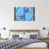 FIB 369 | Blues, Fibonacci Leinwanddruck (Insitu (Schlafzimmer))
