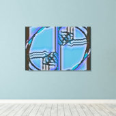 FIB 369 | Blues, Fibonacci Leinwanddruck (Insitu (Holzboden))