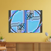 FIB 369 | Blues, Fibonacci Leinwanddruck (Insitu (Wohnzimmer))