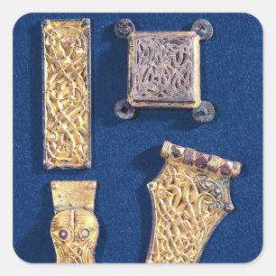 Fibel und Schnallen Quadratischer Aufkleber