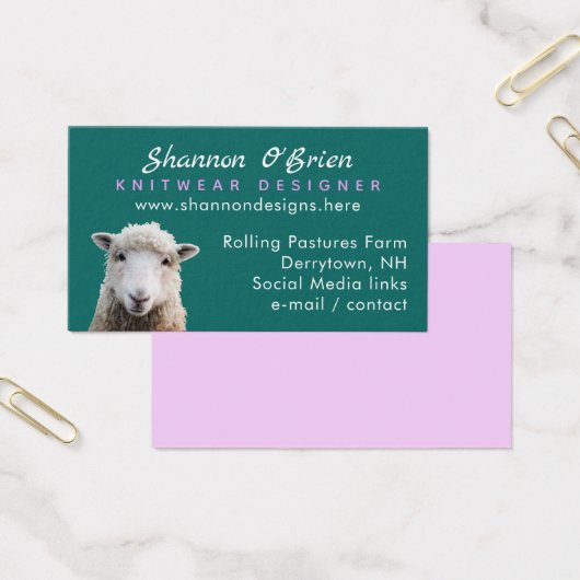 Fiber Arts Knitting Wool Lamb Sheep Business Card (Büro)