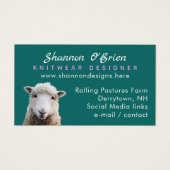 Fiber Arts Knitting Wool Lamb Sheep Business Card (Vorderseite)