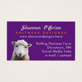 Fiber Arts Knitting Wool Lamb Sheep Business Card (Vorderseite)