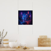Fiber Optic Cityscape Poster (Küche)