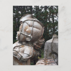 Fiberglas Friedhof Großer Junge und Milchkarton Postkarte