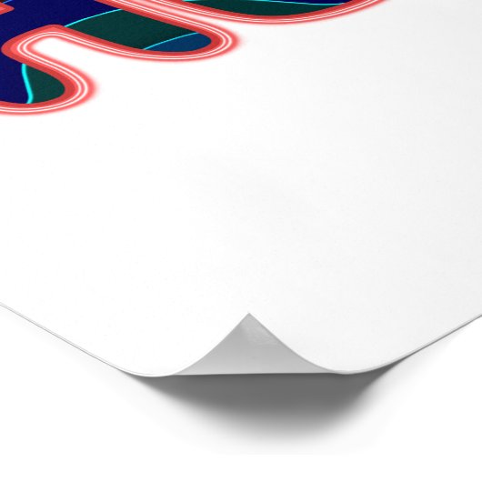 Fiberoptic Neon Glow HELLO Begrüßung Poster (Ecke)