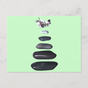 Fibersteine und weiße Orchideen Postkarte