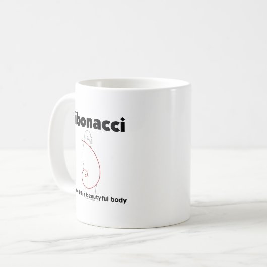 Fibonacci bildete Körper Übergewicht Fettleibigkei Kaffeetasse (Vorderseite Links)
