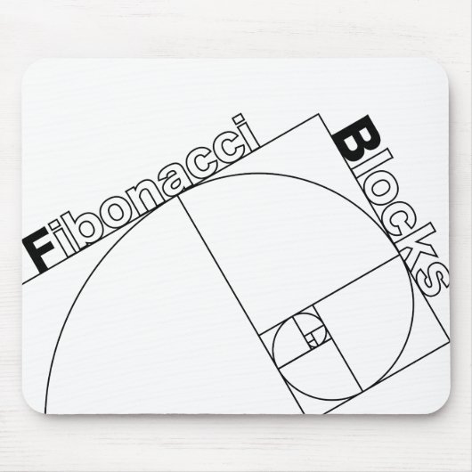 Fibonacci-Blöcke Mousepad (Vorne)