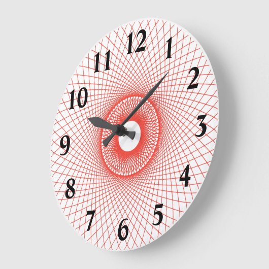 Fibonacci Blume Spiro Große Wanduhr (Winkel)