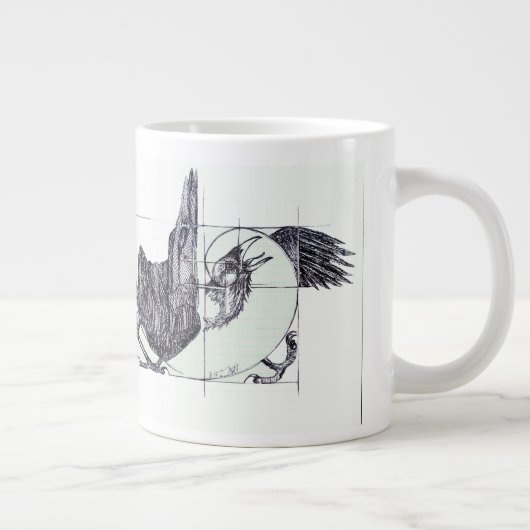 Fibonacci Corvid Links-Handed Jumbo-Tasse (Rechts)