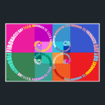 Fibonacci Day, Pop Art, Typografie Poster<br><div class="desc">Goldenes Verhältnis,  Fibonacci-Spirale. Typografischer Stil,  Pop Art. Feiern Sie Fibonacci Day 23. November! 1, 1, 2, 3.</div>