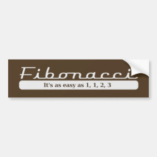 Fibonacci… Es ist so einfach wie 1, 1, 2, 3 Autoaufkleber