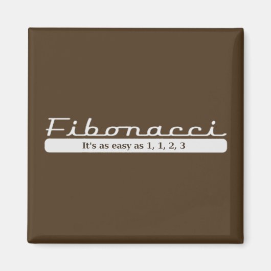 Fibonacci... Es ist so einfach wie 1, 1, 2, 3 Magnet (Vorne)