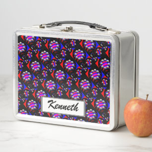 Fibonacci "Fish Black" von Kenneth Yoncich Metall Lunch Box