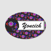 Fibonacci "Fish Schachbrett Black" von Kenneth Yon Namensschild (Vorderseite)