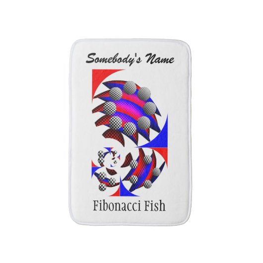 Fibonacci "Fish Schachbrett" von Kenneth Yoncich Badematte (Vorderseite Vertikal)