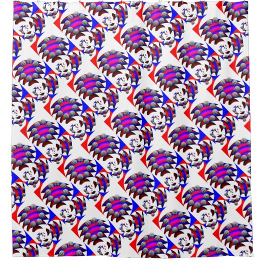 Fibonacci "Fish Schachbrett" von Kenneth Yoncich Duschvorhang (Vorderseite)