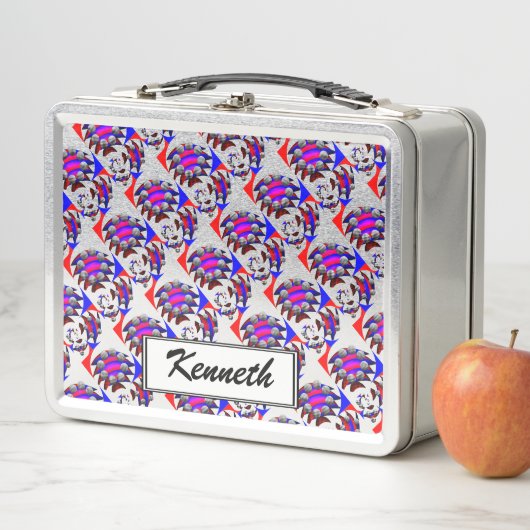 Fibonacci "Fish Schachbrett" von Kenneth Yoncich Metall Lunch Box (Beispiel)
