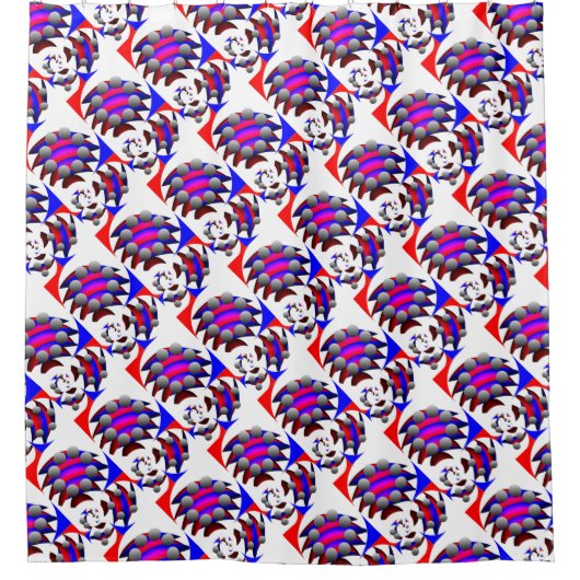 Fibonacci "Fish" von Kenneth Yoncich Duschvorhang (Vorderseite)