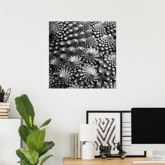 Fibonacci Gemüses Fraktal, Romanesco Broccoli Poster (Heimbüro)
