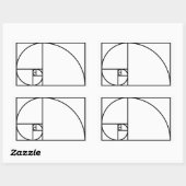 Fibonacci golden ratio - einzigartige mathematisch rechteckiger aufkleber (Blatt)