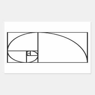 Fibonacci golden ratio - einzigartige mathematisch rechteckiger aufkleber