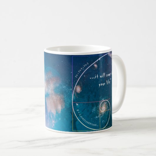 Fibonacci golden ratio unendliche Universum Qualle Kaffeetasse (VorderseiteRechts)