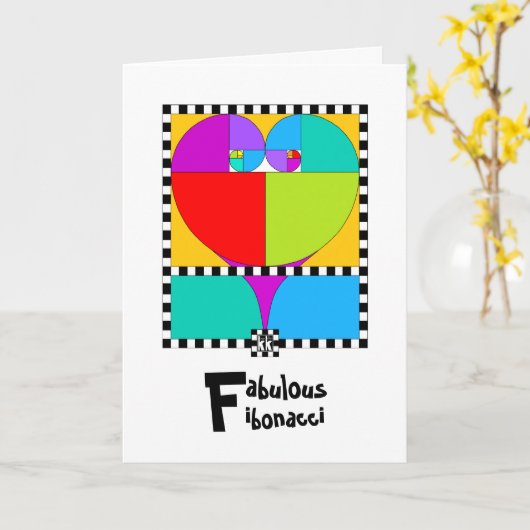Fibonacci Grußkarte Karte (Gelbe Blume)