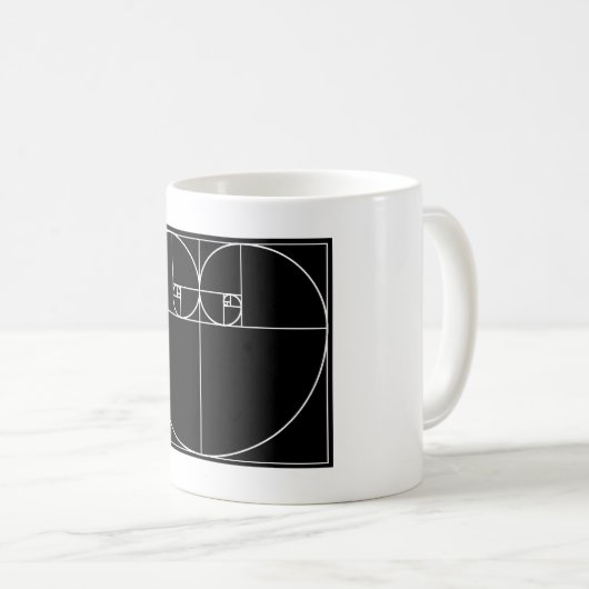 Fibonacci-Herz Kaffeetasse (VorderseiteRechts)