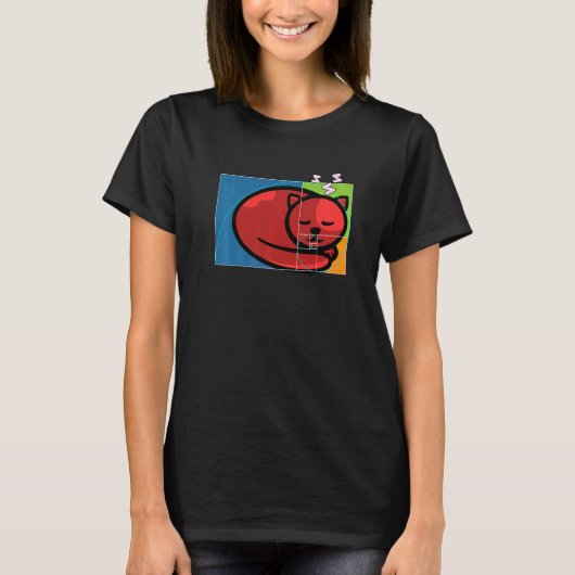 Fibonacci-Katze oder Goldener Schnitt und Spirale  T-Shirt (Vorderseite)